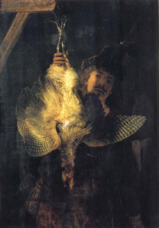 REMBRANDT Harmenszoon van Rijn Self-Portrait with a Dead Bittern Sweden oil painting art